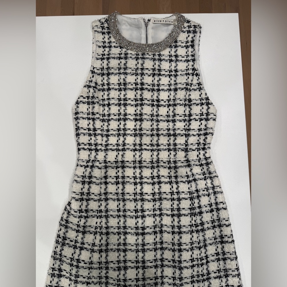 Alice + Olivia Black and White Mini Dress